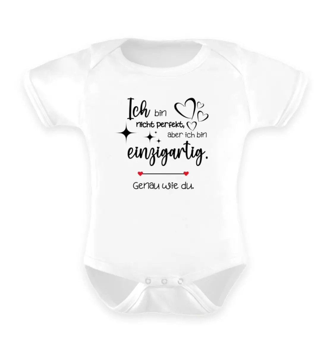 Baby Body White mit Spruch: Ich bin nicht perfekt...