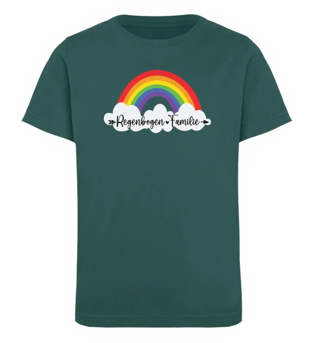 Glazed Green-T-Shirt mit Regenbogen und Spruch Regenbogen Familie