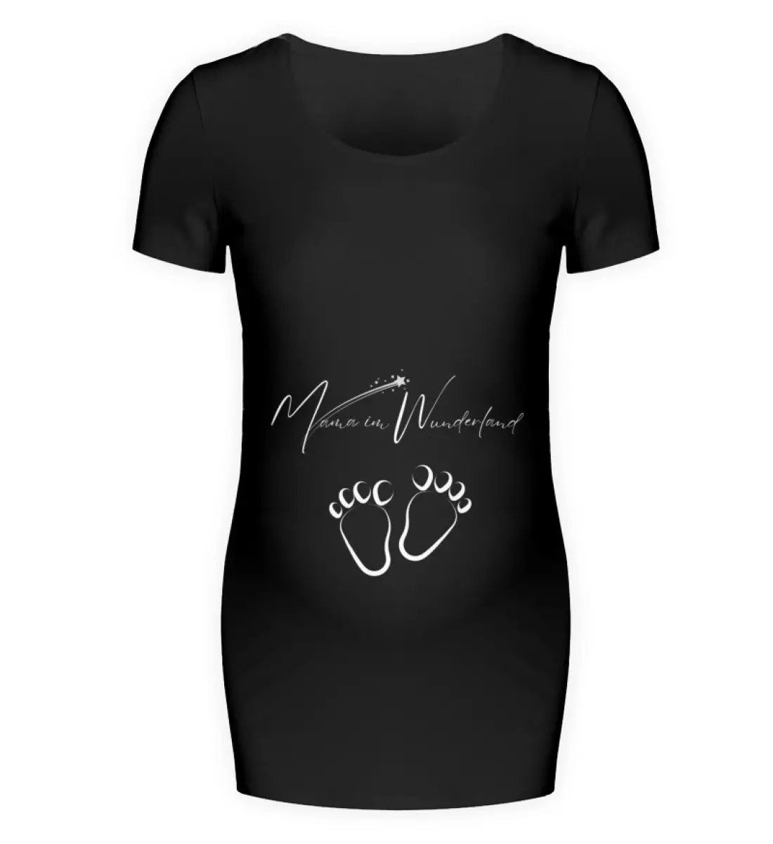 Schwarz-Mama im Wunderland Schwangerschaft Shirt