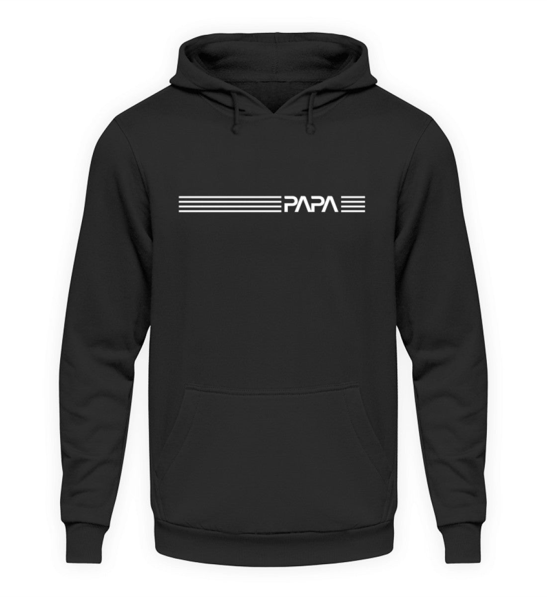 Papa Hoodie modern in Tief Schwarz