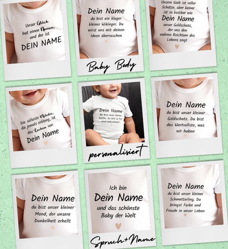 Baby Body personalisiert Name mit Spruch