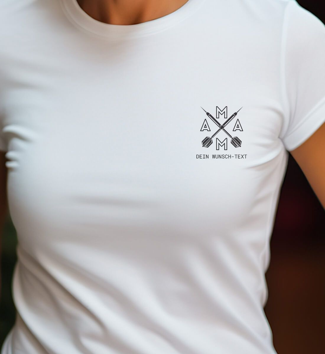 weisses t-shirt mit mama monogram in der dart edition mit wunsch text